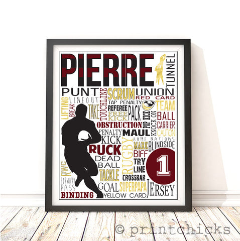 Rugby Personalized Print - PrintChicks