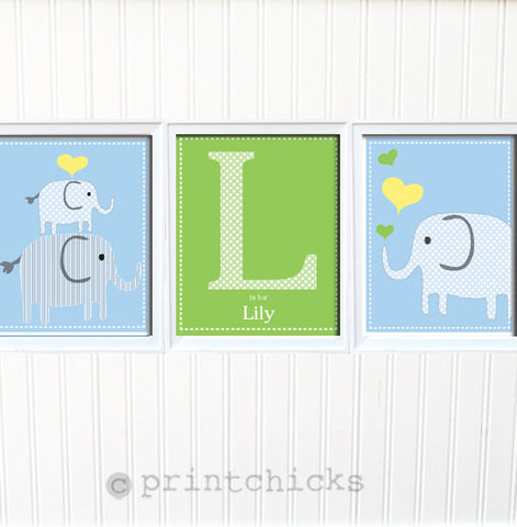 Elephant Nursery Print Set - PrintChicks