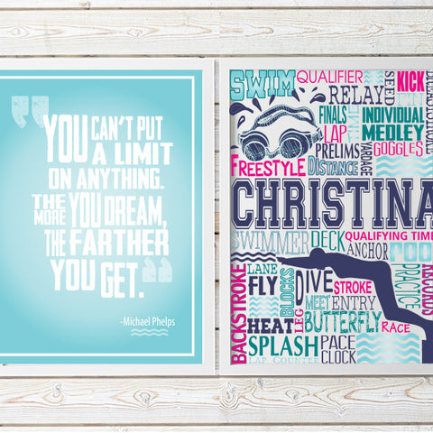 Swim Typography & Quote Print - PrintChicks