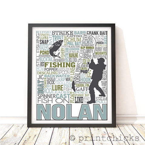 personalized fishing print