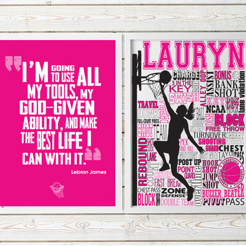 Basketball Typography & Quote Print Set- PrintChicks