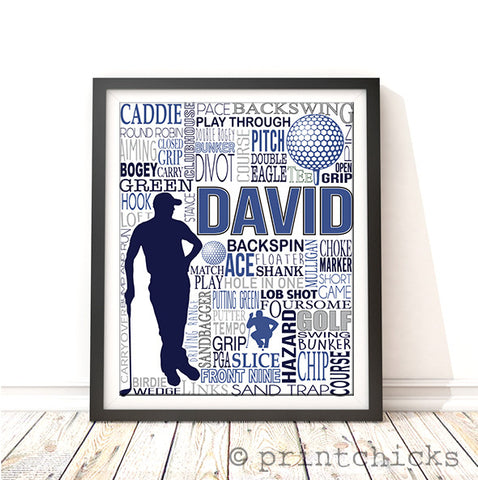 men's golf print