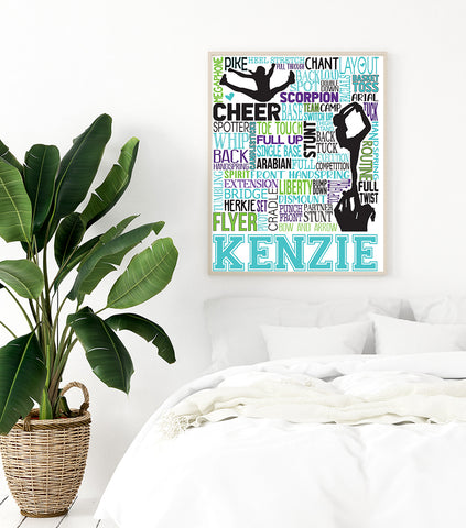 Competitive Cheer Personalized Typography Print - PrintChicks