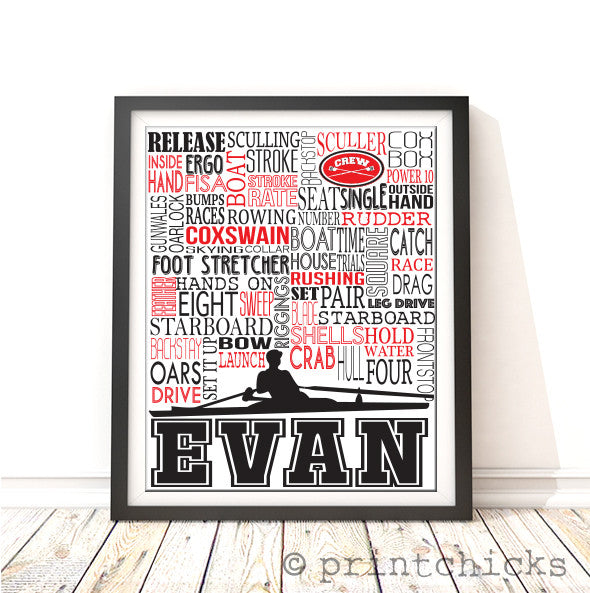 Crew Posters Rowing Rowing - Crew Personalized Print - PrintChicks | PrintChicks