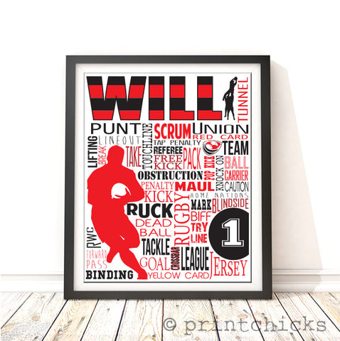 rugby print