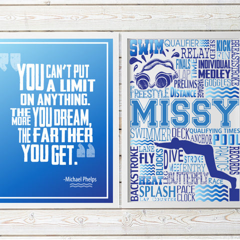 Swim Typography & Quote Print - PrintChicks