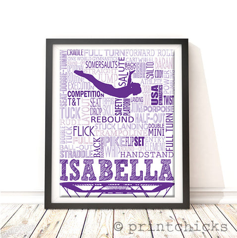 Trampoline Personalized Typography Print - PrintChicks