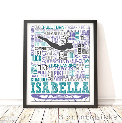 Trampoline Personalized Typography Print - PrintChicks